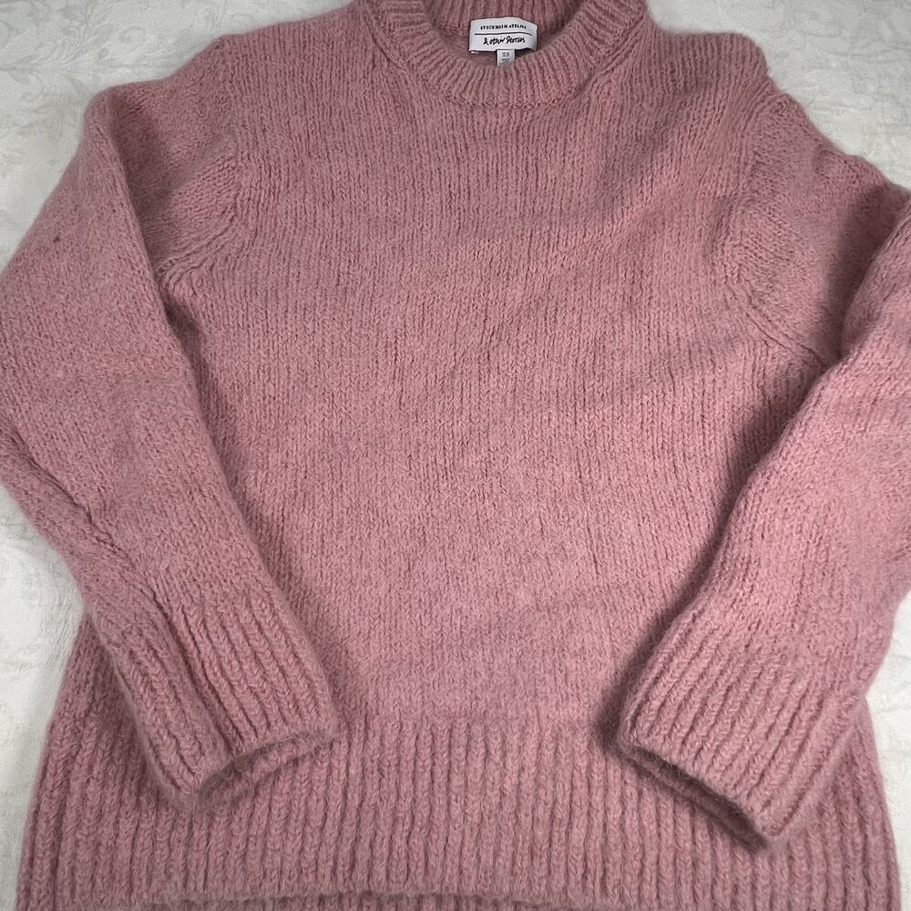 & Other Stories Pink Wool Alpaca Blend Chunky Knit Crewneck Sweater Womens XS